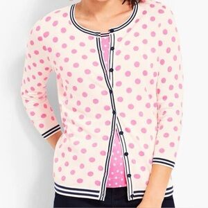 Talbots Charming Cardigan in Dot Print